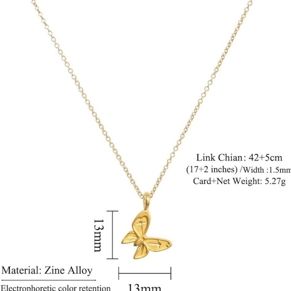 Butterfly Pendant Necklace NWT - Picture 2 of 4